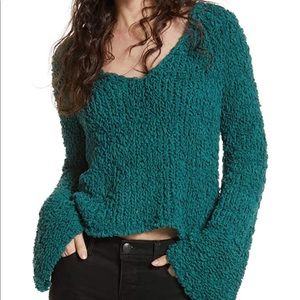 Free People Women’s Cropped Bell Sleeves Sweater